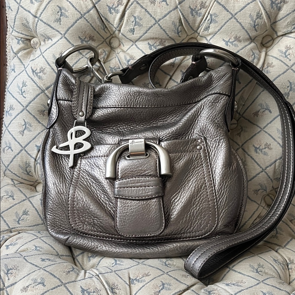 B. Makowsky Metallic Leather Shoulder Bag